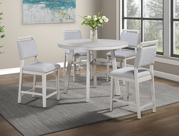Blanche 5pc Counter Height Round Dining Table Set – Texas