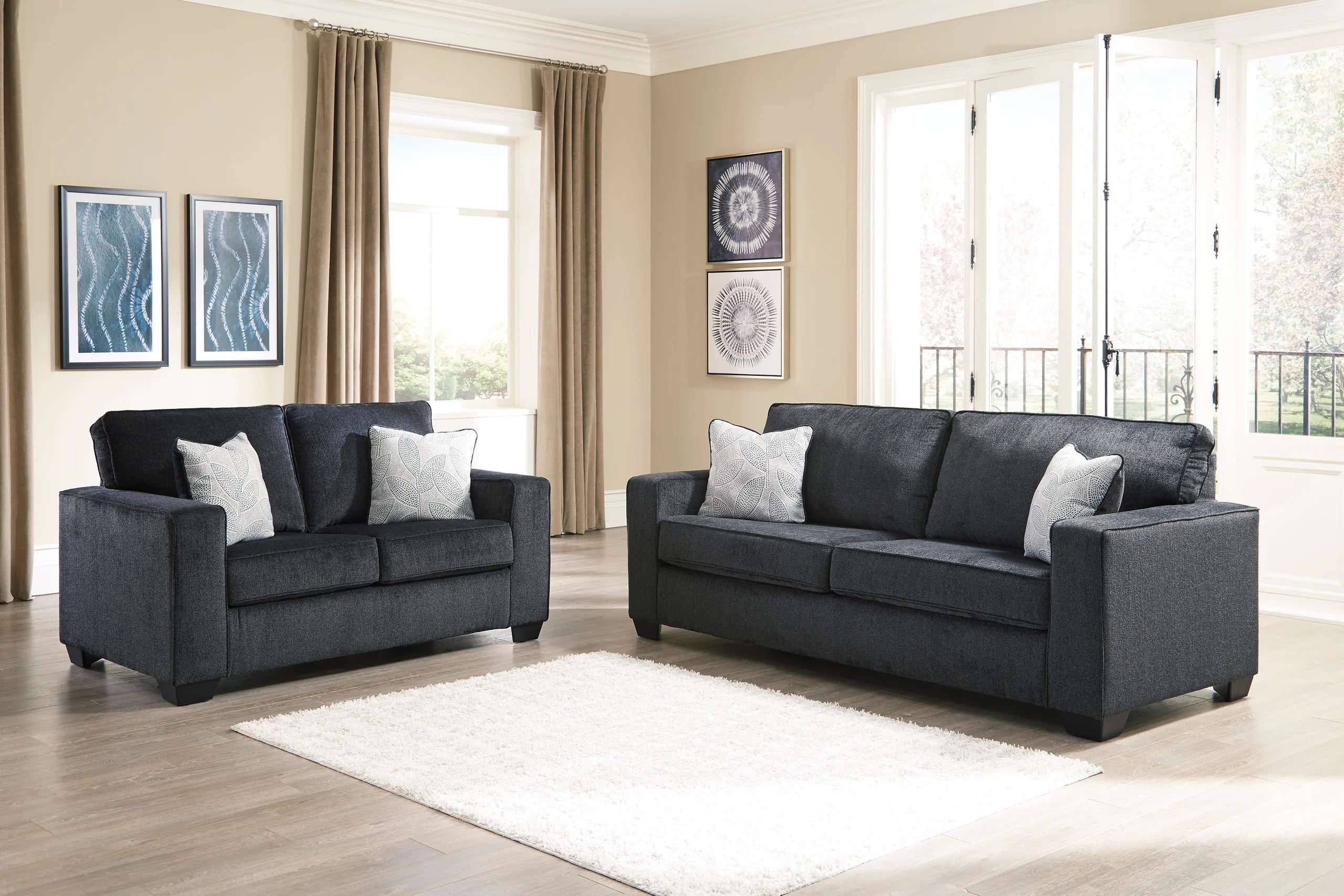 Ashley 872-13 Slate - Sofa & Loveseat Set – Texas Furniture Ashley 872-13 Slate - Sofa & Loveseat Set – Texas Furniture